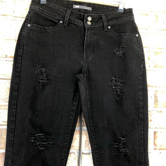 Levi’s 529 Curvy Skinny Leg Distressed Ripped Raw Hem Lack Wash Jeans W31 L32 - Picture 3 of 16